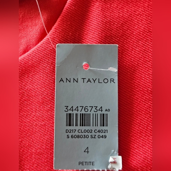 Ann Taylor Midi Flare Dress Salmon Knit Short Sleeve Round Neck Sz 4 PETITE NWT - Picture 13 of 15